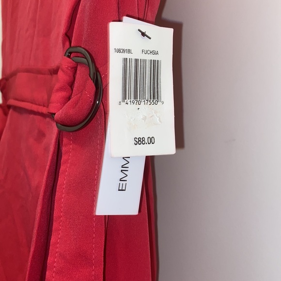 NWT! Emma & Michele V-Neck Sleeveless Tie Waist Hi-Low Dress - Fuchsia - Picture 7 of 8